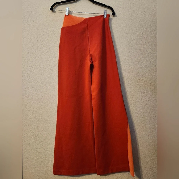 STAUD Carmine Red Colorblock Nylon Blend Wide Leg Pants Size XS - Picture 9 of 12
